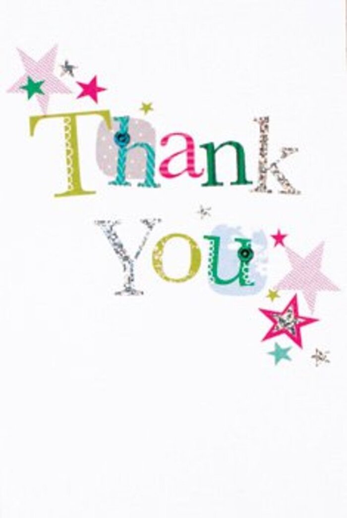 The arrangement of letters on this thank you card brings a quiet, uplifting exuberance that feels right at home in Ickenham's welcoming spirit. Each character radiates individuality-some whimsical with playful dots and gentle swirls, others more refined with almost musical curves. Brilliant stars-striped pinks, deep turquoise, and a touch of silver-collect near the message, their placement like a blessing woven into local stories told beneath oak trees along Long Lane. The composition feels breathably modern and airy, sprinkles of stardust animating the pristine canvas. There's a sense of poised sophistication here that mirrors the balance of tradition and vibrancy in our community; it is neither too formal nor too casual. As a florist serving Ickenham, I'd say this card would accentuate any bouquet perfectly, from everyday thanks to those extra-special moments. The design uplifts and endures, much like a neighbour's heartfelt appreciation or a stroll through local green spaces-an enduring gesture wrapped in warmth.